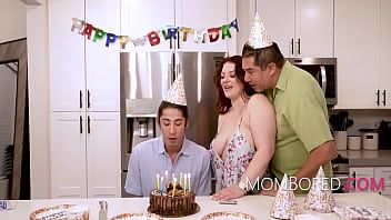Play MILF Fucked By Stepson On His Birthday InFront Of Her Husband - Emmy Demur