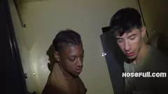 Play Interracial Group Sex in Bathroom Stall