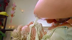 Play Blonde's Dirty Food Fetish: Extreme ATM & Rimjob with Emily Candys