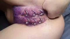 Play Hairy & Pierced Pussy Gets Extreme Anal Fisting & Squirting