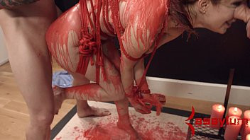 Play Redhead babe hot wax bondage