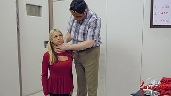 Play Sweet blonde schoolgirl gets b. anal hatefuck on pogo stick