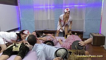 Play Nurses in lederhosen gangbang orgy