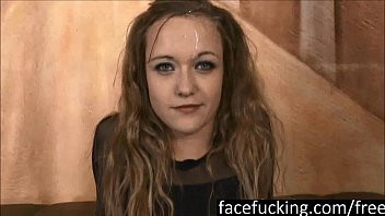 Play Innocent looking Keegan Kade gets face fucked hard and pukes on dicks